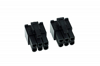 Phobya VGA Power Connector 6Pin male (square) incl. 6 Pins - 2 pcs black