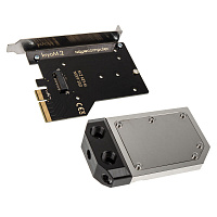 AuqaComputer kryoM.2 PCIe 3.0 x4 adapter for M.2 NGFF PCIe SSD, M-Key with nickel plated water block