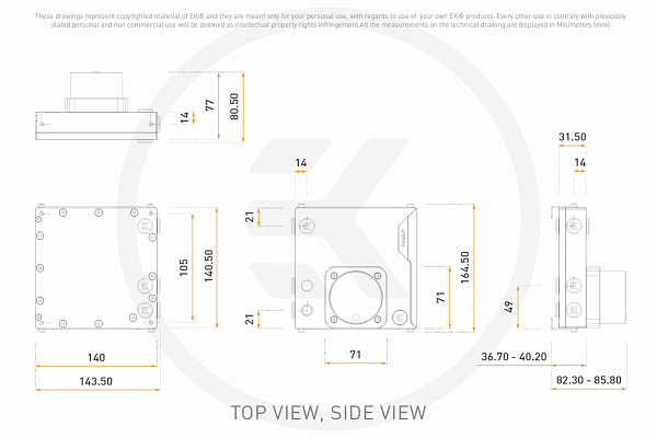 EK-Quantum Kinetic³ FLT 140 D5 PWM D-RGB - Plexi