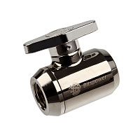 Bitspower Black Sparkle Mini Valve With Silver Shining Handle