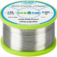 Бессвинцовый припой с содержанием серебра Felder ISO-Core "Clear" Sn96,5Ag3Cu0,5 - 1 mm