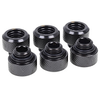 Alphacool Eiszapfen 13mm HardTube compression fitting G1/4 - deep black sixpack