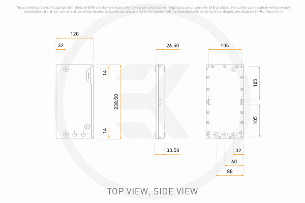 EK-Quantum Volume³ FLT 240 D-RGB - Plexi