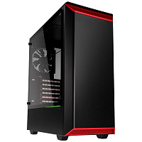 Phanteks Eclipse P300 Mid Tower Case, Tempered Glass - Black/Red