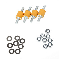 Aqua Computer Decoupling set for pump installations, extra-soft yellow rubber buffers