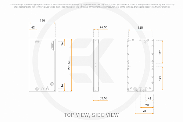 EK-Quantum Volume³ FLT 280 D-RGB - Plexi